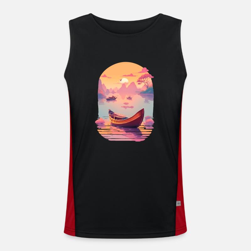 Sunset Serenade, Ninh Binh Funktionelles Kontrast-Tank Top für Männer 