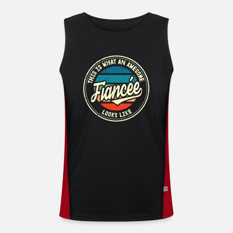 Fiancée Best Wedding Proposal Retro Gift Men's Functional Contrast Tank Top 