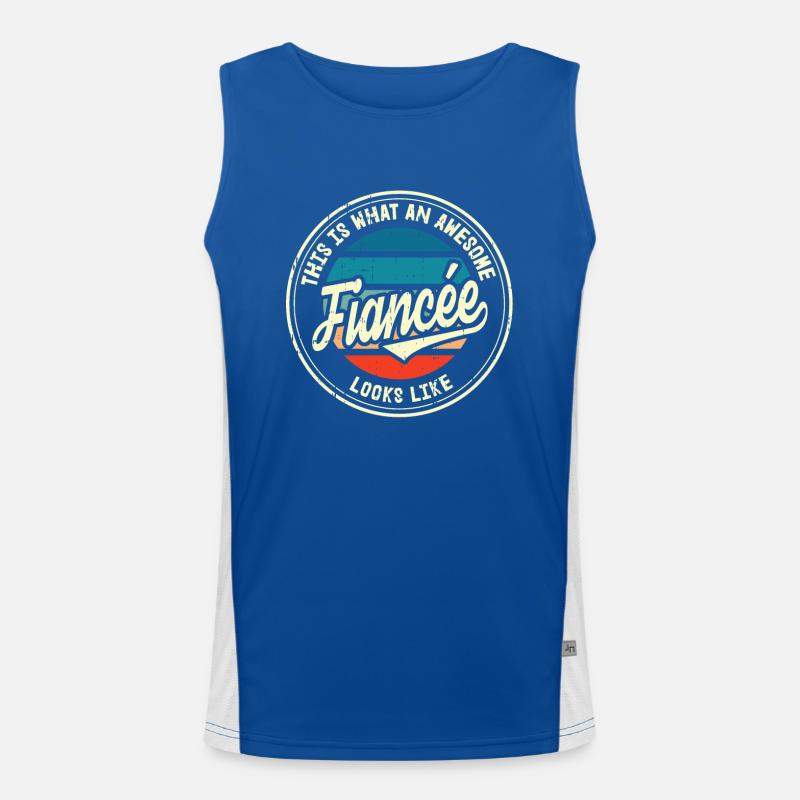 Fiancée Best Wedding Proposal Retro Gift Men's Functional Contrast Tank Top 