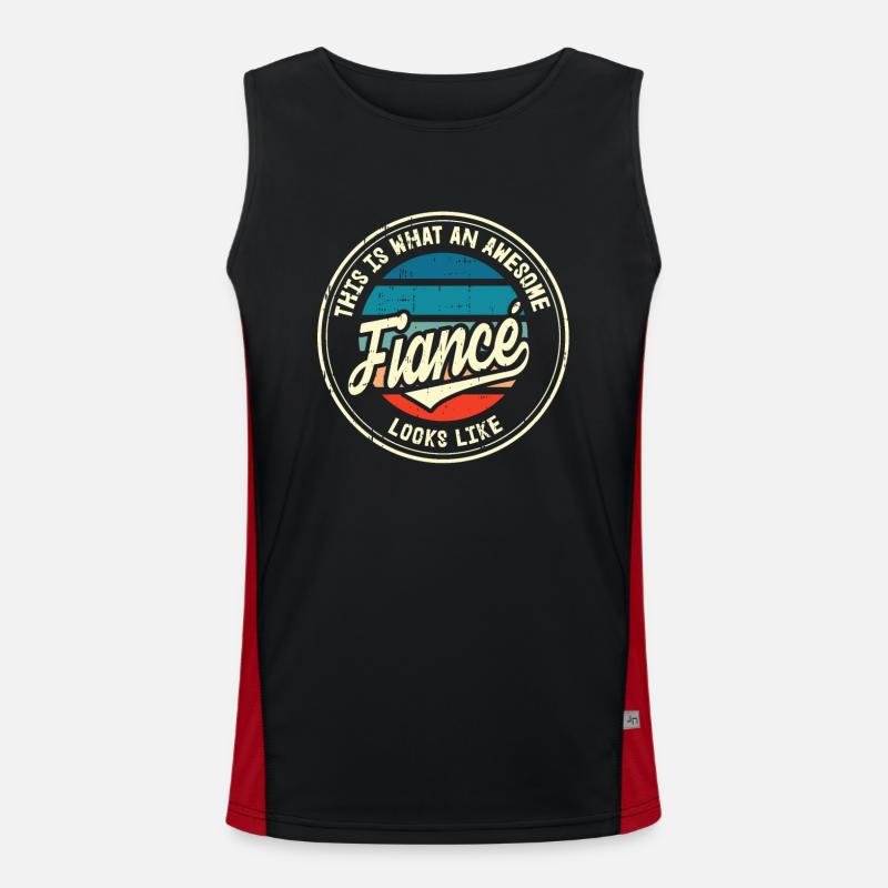 Fiancé Best Wedding Proposal Retro Gift Men's Functional Contrast Tank Top 
