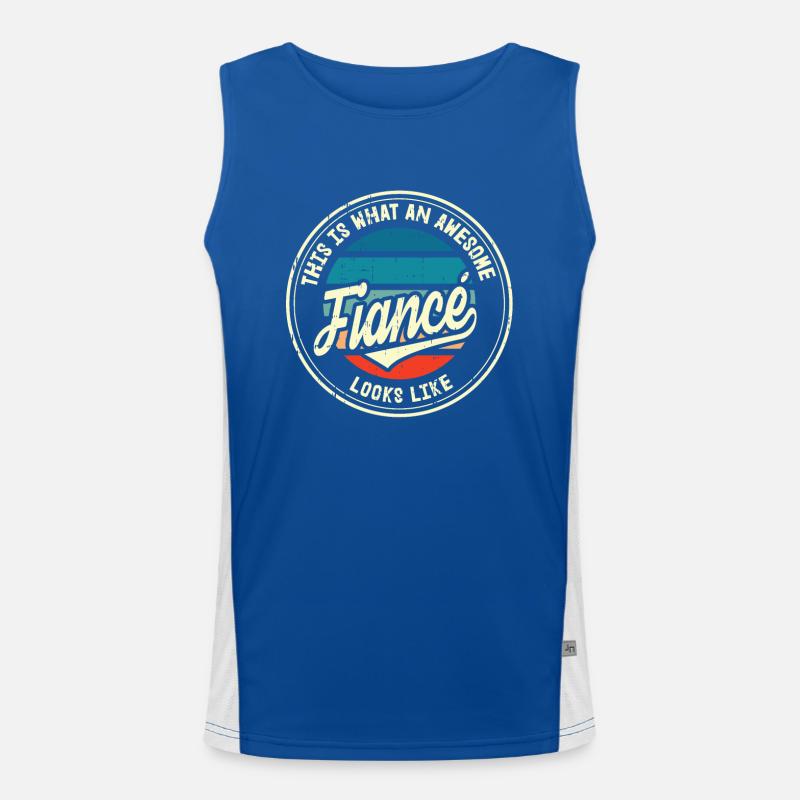 Verlobter Bester Hochzeitsantrag Retro Geschenk Funktionelles Kontrast-Tank Top für Männer 