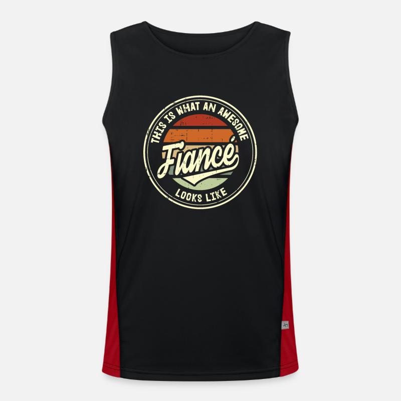 Fiancé Best Wedding Proposal Retro Gift Men's Functional Contrast Tank Top 