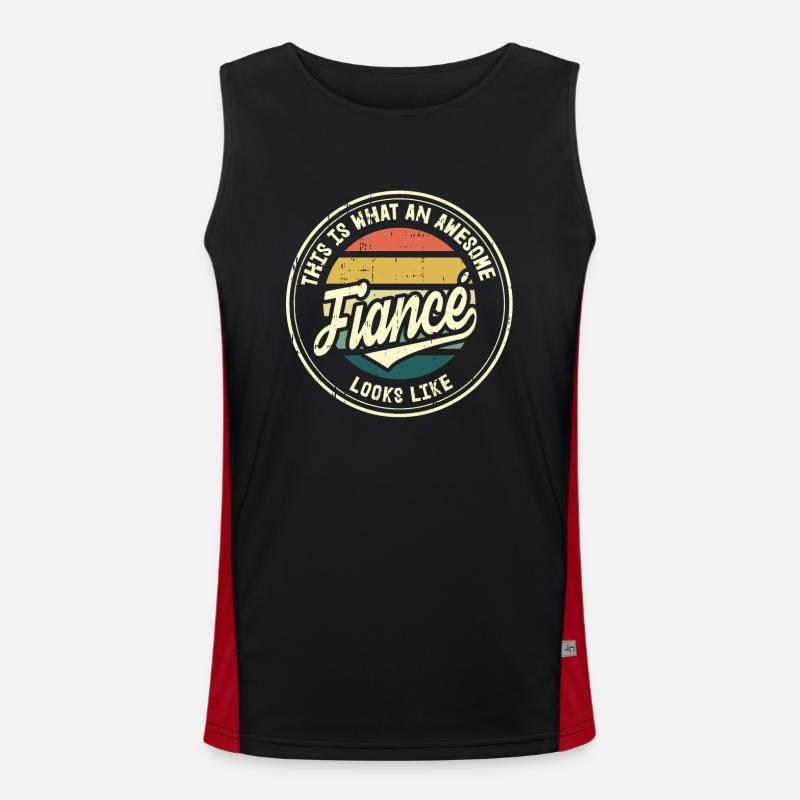 Fiancé Best Wedding Proposal Retro Gift Men's Functional Contrast Tank Top 