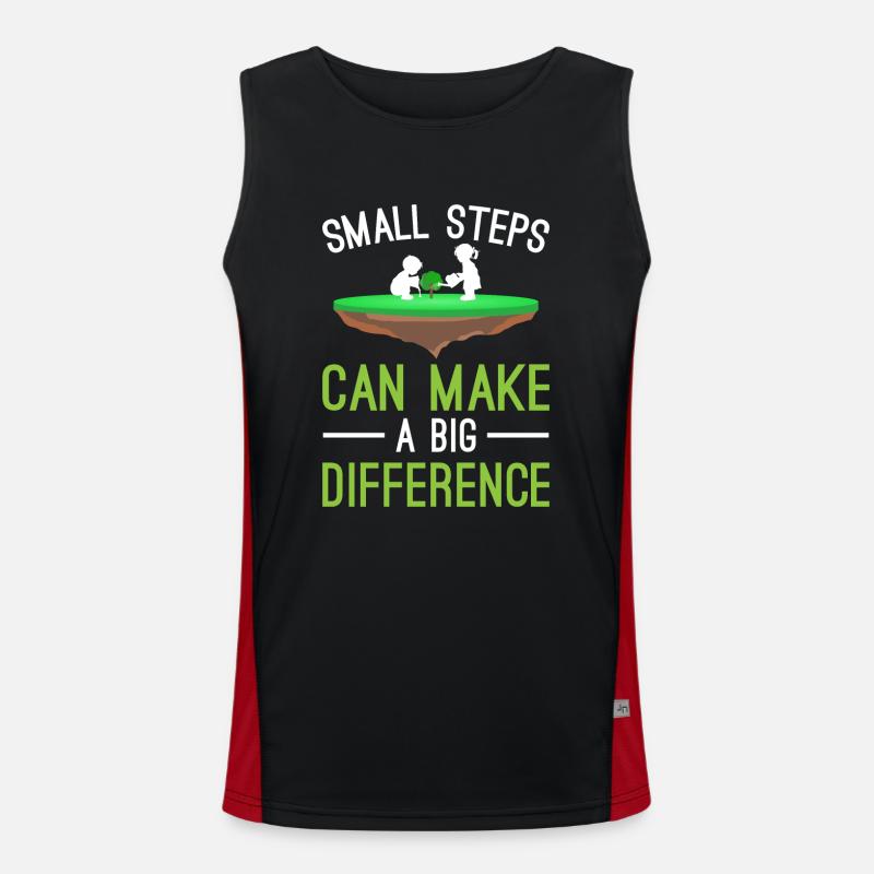 Small Steps Can Make a Big Difference Funktionelles Kontrast-Tank Top für Männer 