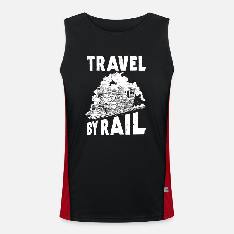 Reisen Sie Mit Der Bahn Funktionelles Kontrast-Tank Top für Männer 