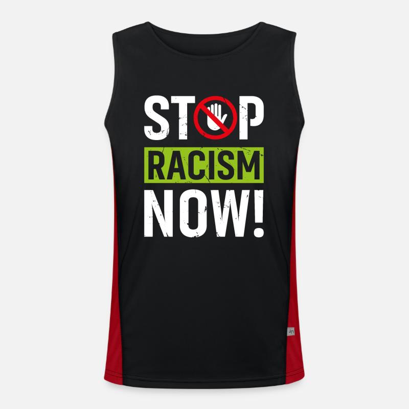Stop Racism Now Funktionelles Kontrast-Tank Top für Männer 