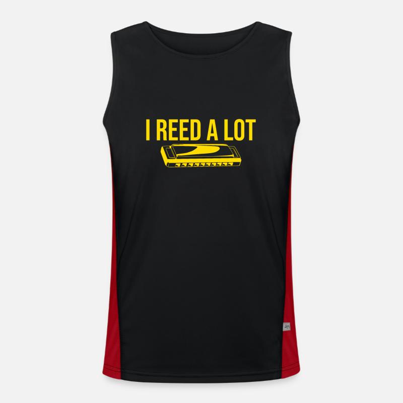 I Reed A Lot Harmonicist Harmonica Player Gift Funktionelles Kontrast-Tank Top für Männer 