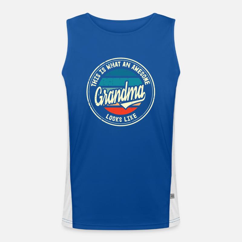 Beste Oma Großmutter der Welt Retro Geschenk Funktionelles Kontrast-Tank Top für Männer 