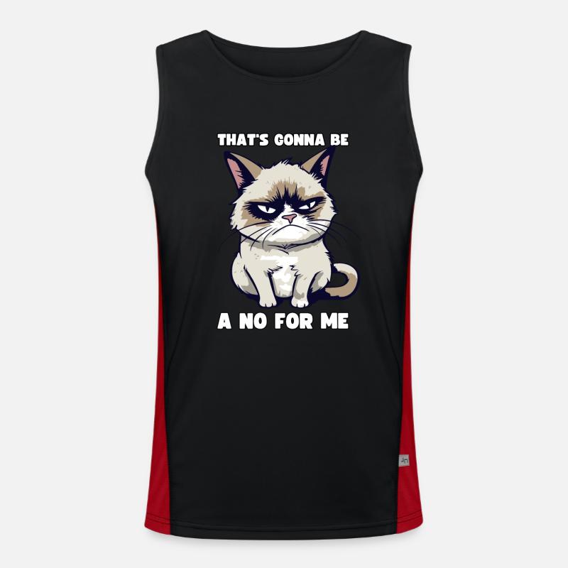 Grump Cat: That's Gonna Be A No For Me - Sarkasmus Funktionelles Kontrast-Tank Top für Männer 