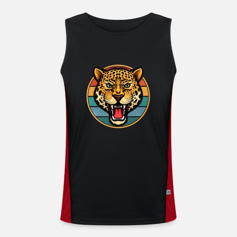 Retro Jaguar Funktionelles Kontrast-Tank Top für Männer 