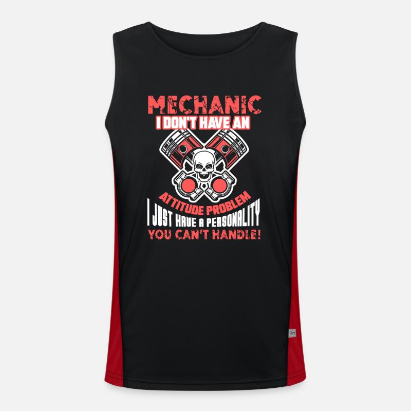 Mechanic Mechanic I Don't Have Attitude Problem Men's Functional Contrast Tank Top 