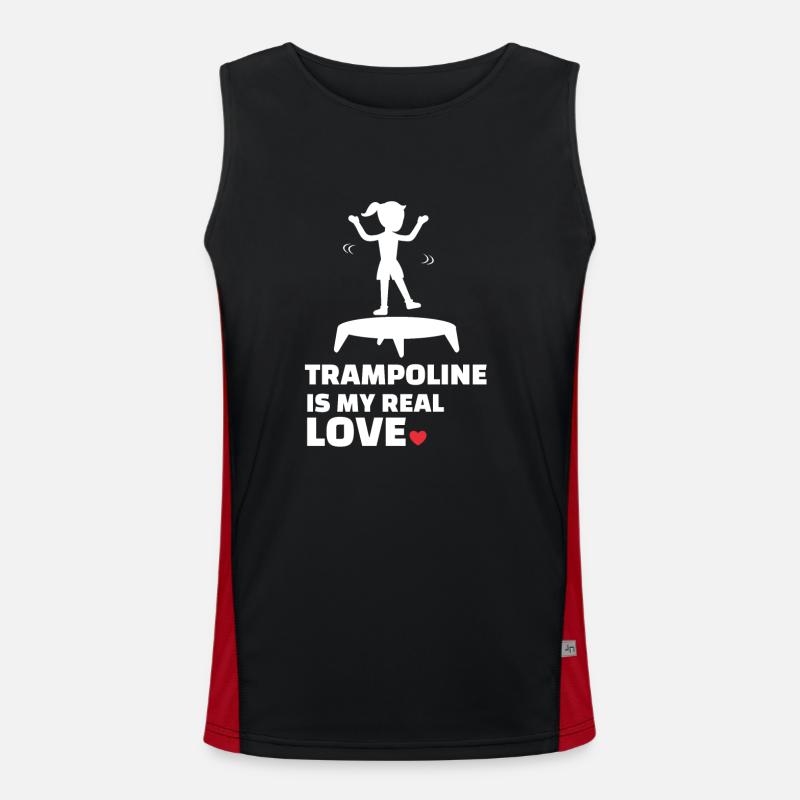 Ich Liebe Trampolin Funktionelles Kontrast-Tank Top für Männer 