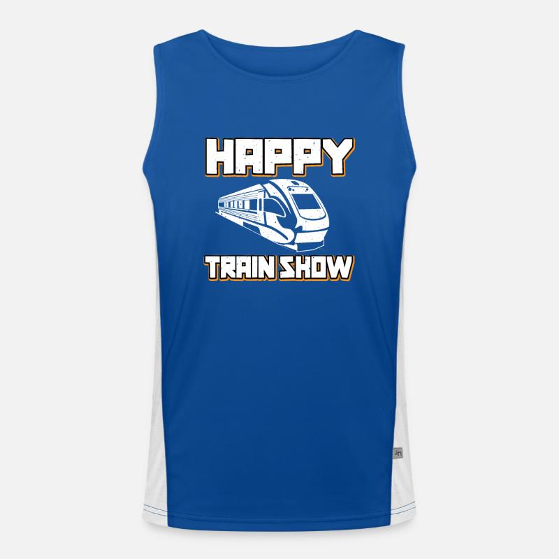 Happy Train Show Funktionelles Kontrast-Tank Top für Männer 
