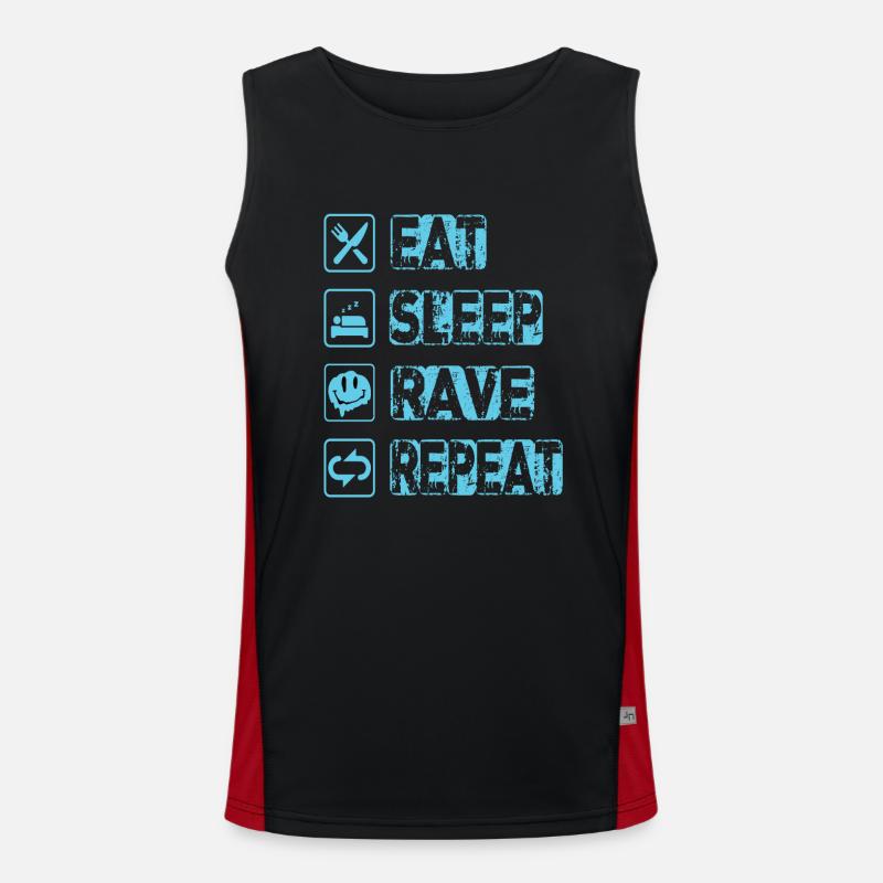 Manger Sleep Rave Répéter Débardeur respirant contrasté Homme 