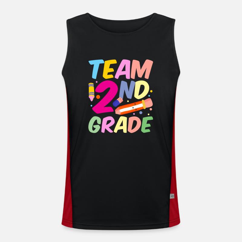 Team Zweite Klasse Lehrer Zweitklässler Schule Funktionelles Kontrast-Tank Top für Männer 