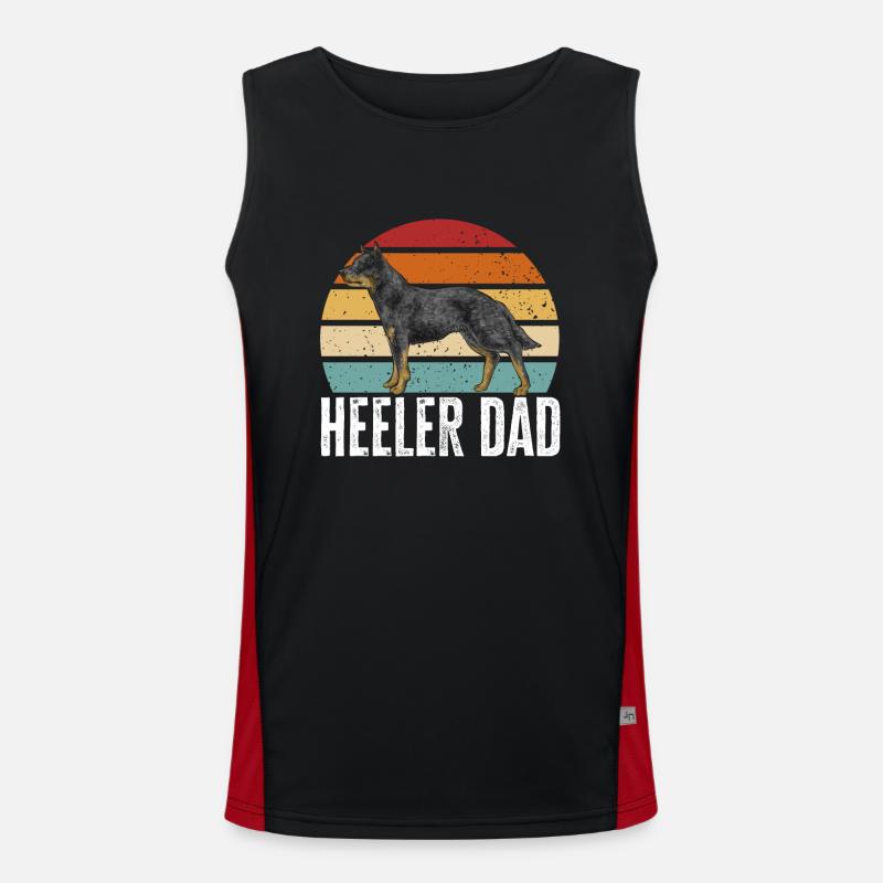 Australian Cattle Dog Red Blue Heeler Funktionelles Kontrast-Tank Top für Männer 