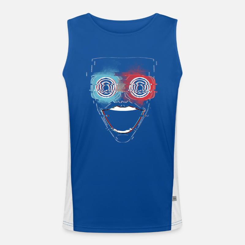 ControlZ-Glitch Funktionelles Kontrast-Tank Top für Männer 