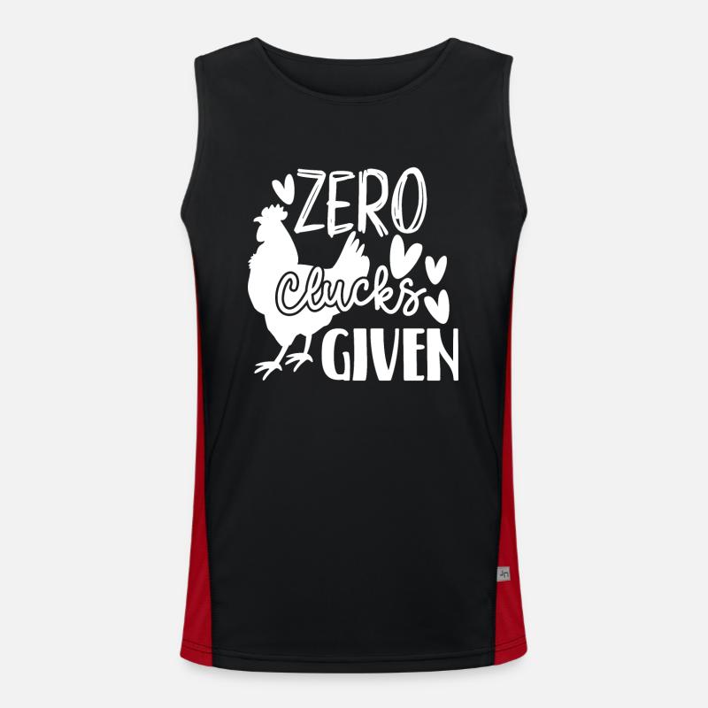Zero cackling given 2 - - Men's Functional Contrast Tank Top  - black/red