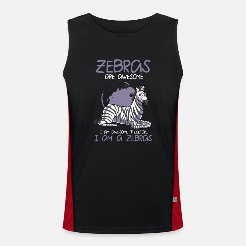 Zebra Funktionelles Kontrast-Tank Top für Männer 