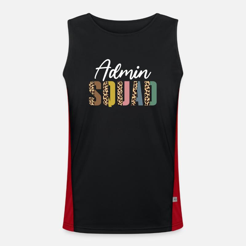 Admin squad leopard print - Men's Functional Contrast Tank Top  - black/red