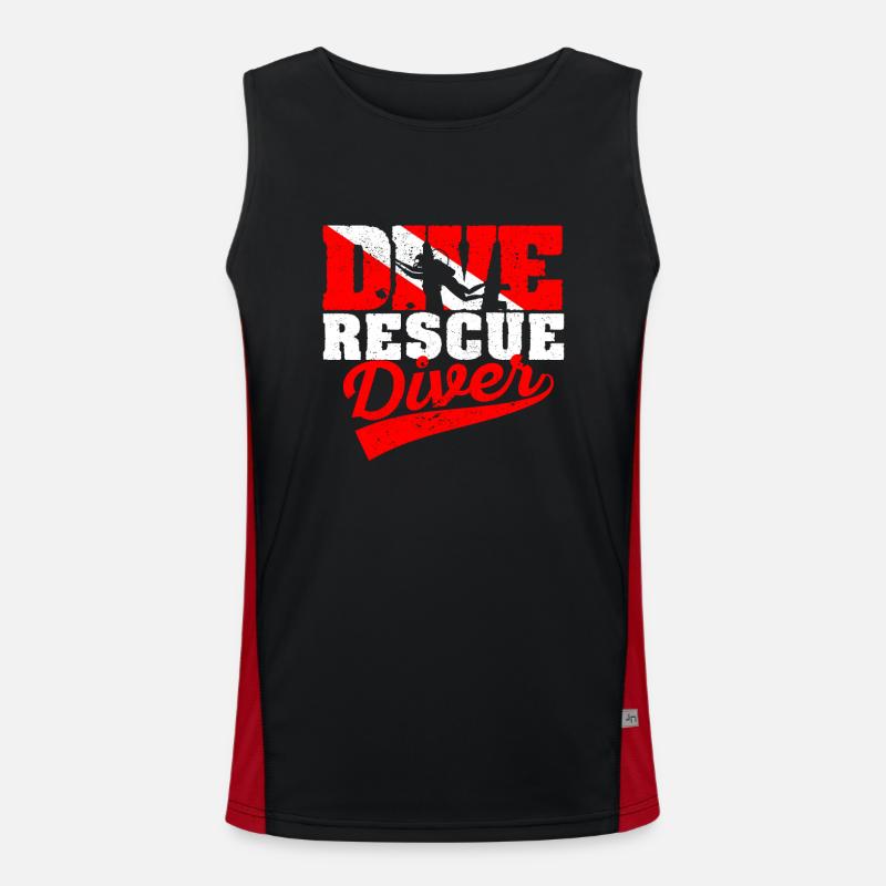 Instructeur Diving Rescue Diver Flag Diver Débardeur respirant contrasté Homme 