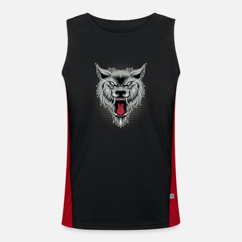 Wolf Wolves Lover Wolf Design Men's Functional Contrast Tank Top 