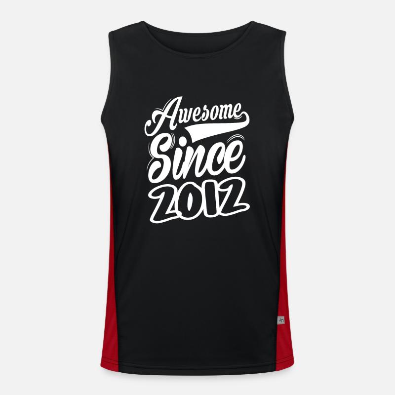 Awesome Since 2012 - Men's Functional Contrast Tank Top  - black/red
