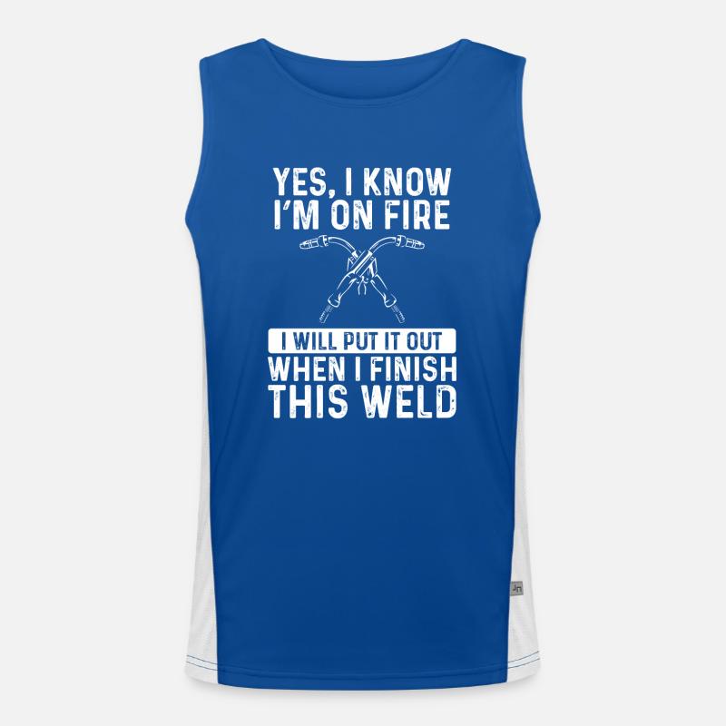 Welder burns Men's Functional Contrast Tank Top 