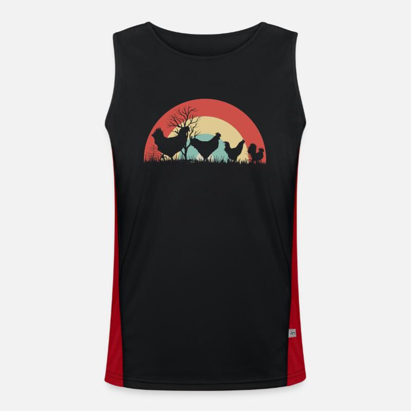 Retro Henne 2 - Funktionelles Kontrast-Tank Top für Männer 