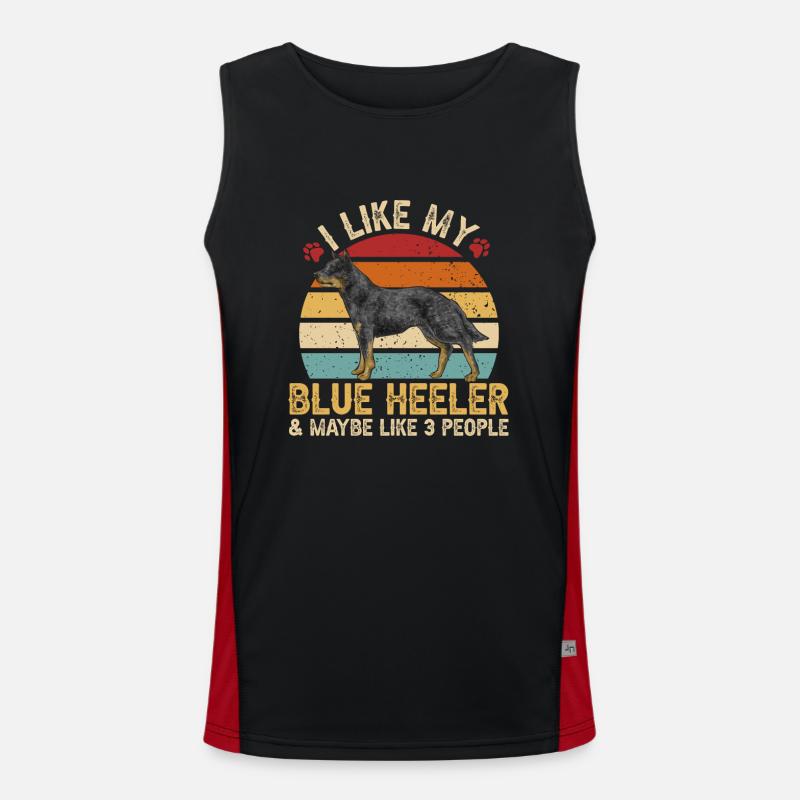Bouvier australien Red Blue Heeler Débardeur respirant contrasté Homme 