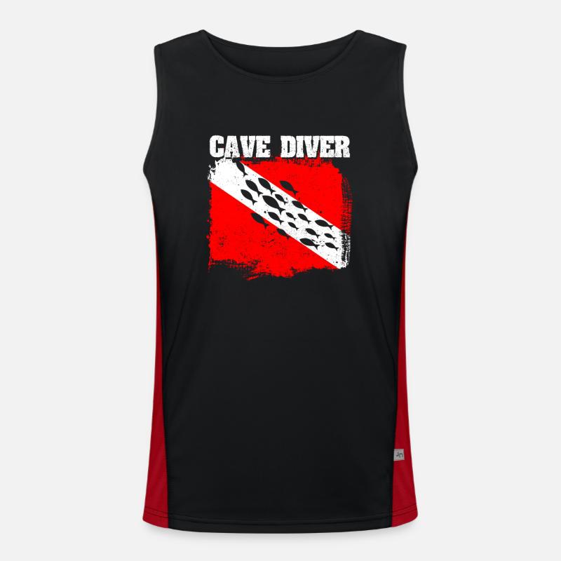 Moniteur de grotte Divemaster Instructeur de plongée profonde Débardeur respirant contrasté Homme 