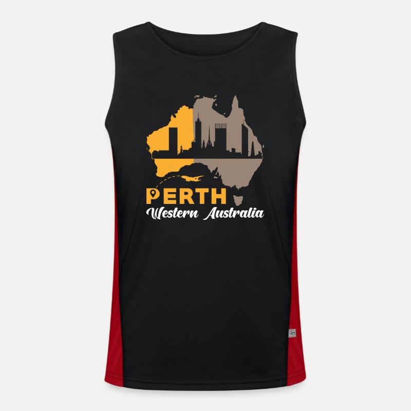Souvenir de Perth, Australie occidentale Débardeur respirant contrasté Homme 