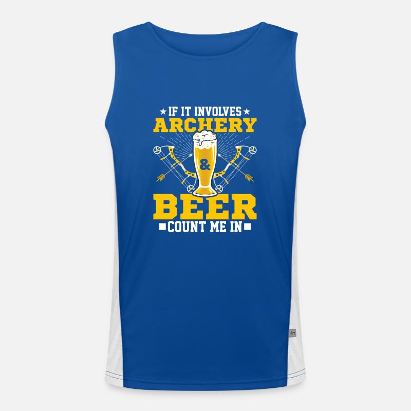 If It Involves Archery & Beer Count Me In Bow Targ Funktionelles Kontrast-Tank Top für Männer 