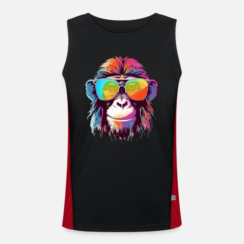 Bily, der bebrillte Affe Funktionelles Kontrast-Tank Top für Männer 