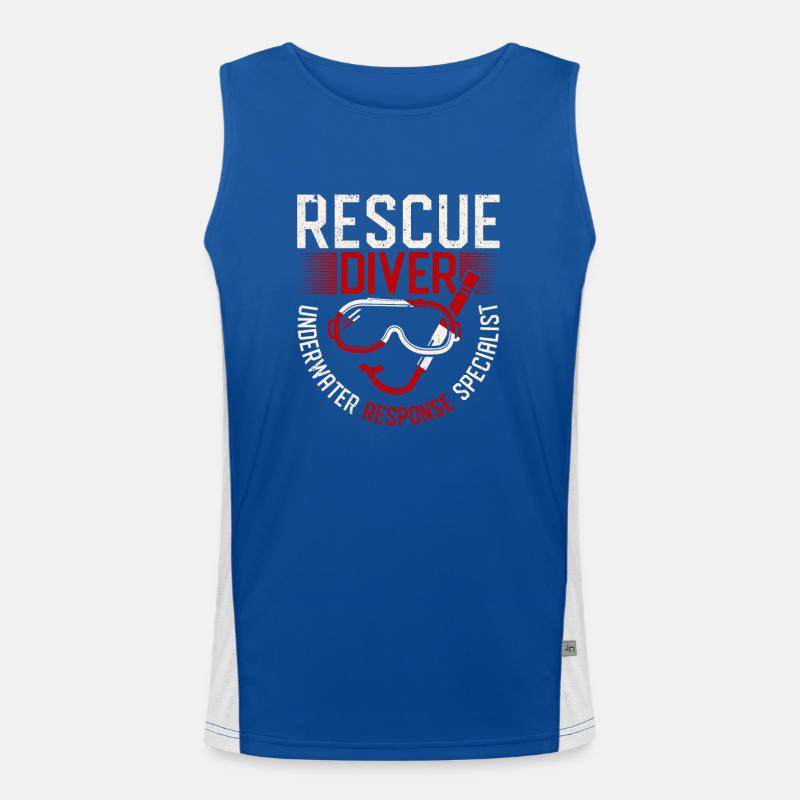 Rescue Diver Underwater Response Specialist Men's Functional Contrast Tank Top 