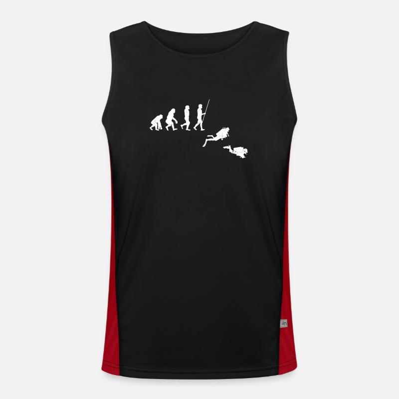 Evolution of the Diver Funny Dive Man Men's Functional Contrast Tank Top 
