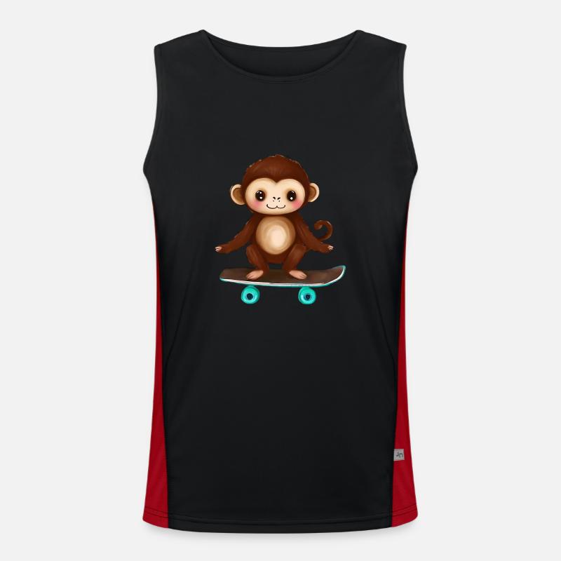 Singe sur skateboard Débardeur respirant contrasté Homme 