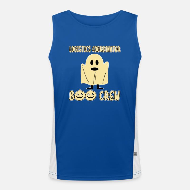 Logistics coordinator Boo Crew Creepy Halloween Men's Functional Contrast Tank Top 