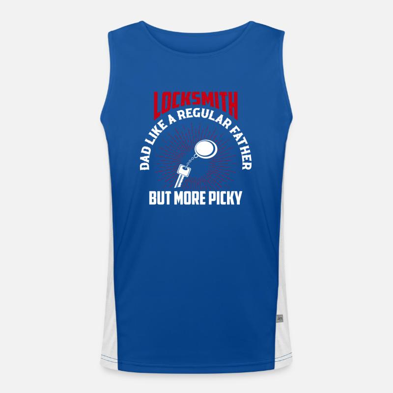 Locksmith Dad Like A Regular Father But More Picky Men's Functional Contrast Tank Top 