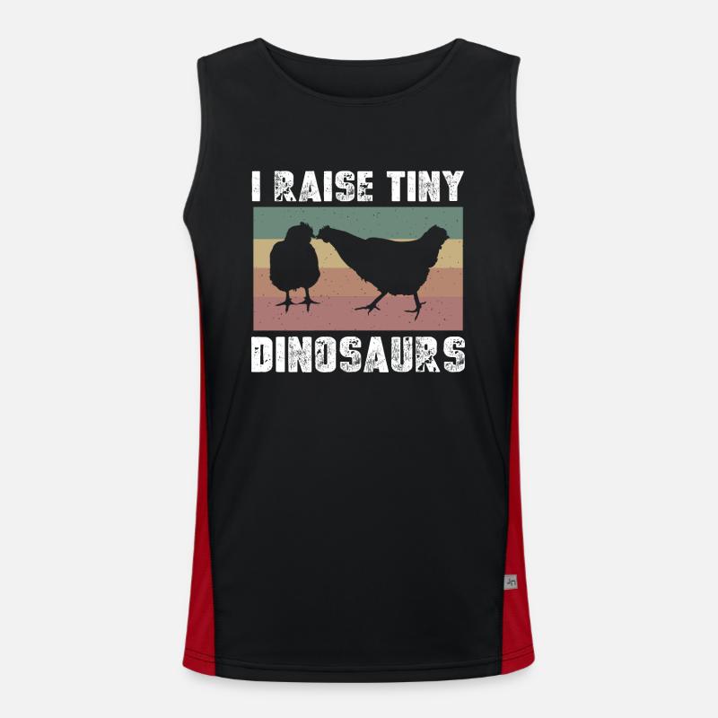 I bred tiny dinosaurs - - Men's Functional Contrast Tank Top - black/red