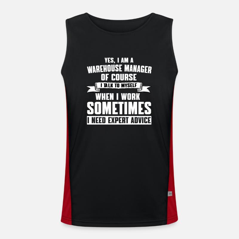 Funny camp manager saying Men's Functional Contrast Tank Top 