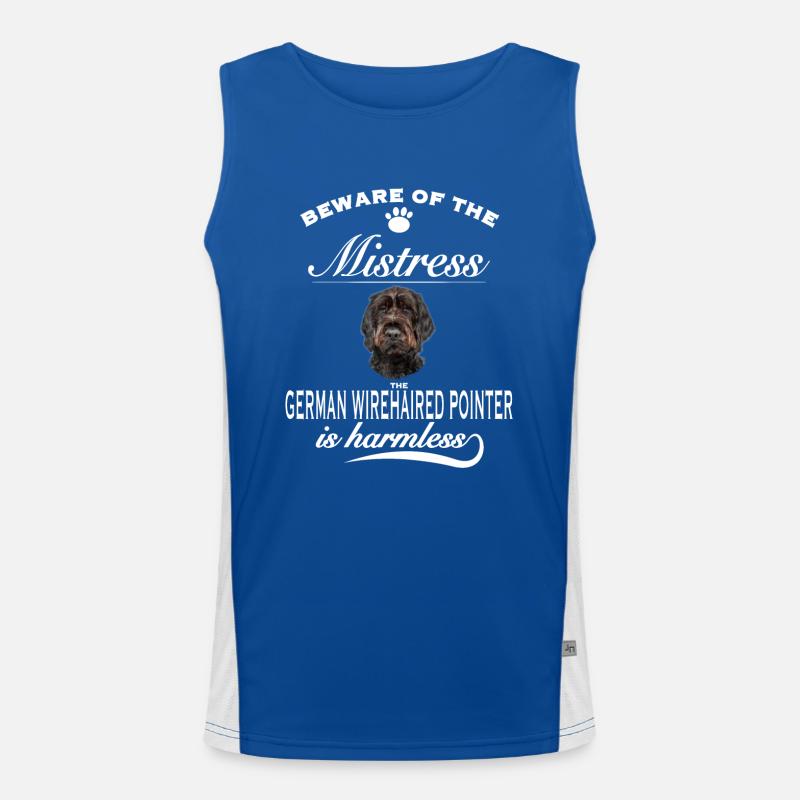 Beware of the mistress harmless Wirehaired Pointer Funktionelles Kontrast-Tank Top für Männer 