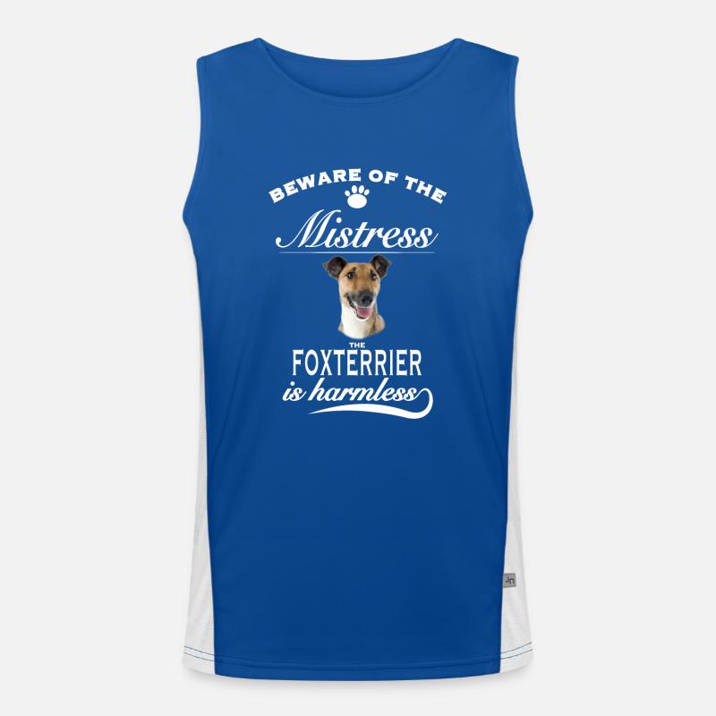 Beware of the mistress, harmless Fox Terrier Men's Functional Contrast Tank Top 