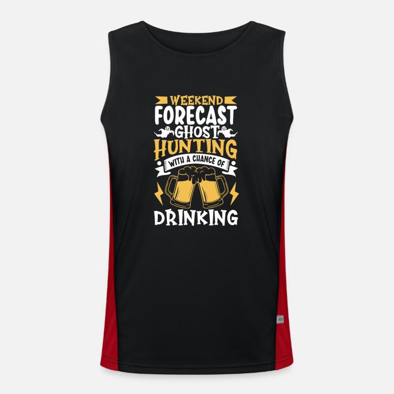 Paranormal Research Halloween Ghost Hunter Men's Functional Contrast Tank Top 
