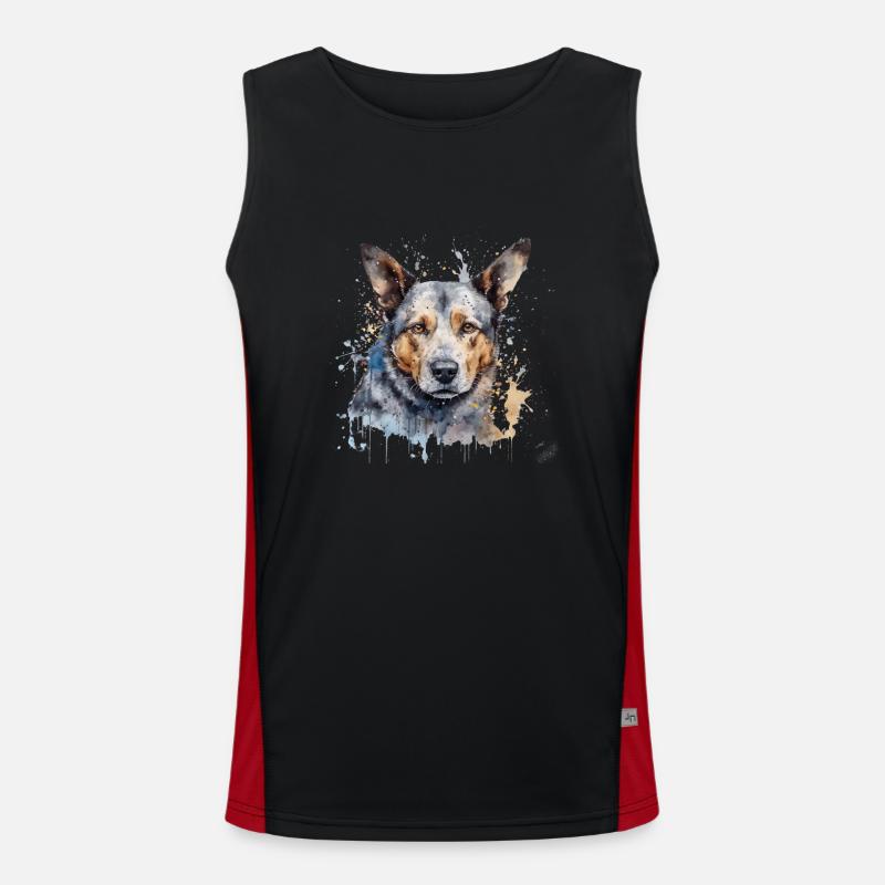 Australian Cattle Dog Funktionelles Kontrast-Tank Top für Männer 