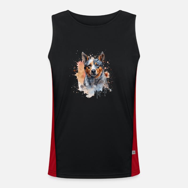 Australian Cattle Dog Funktionelles Kontrast-Tank Top für Männer 