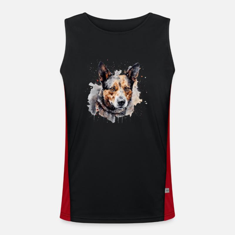 Australian Cattle Dog Funktionelles Kontrast-Tank Top für Männer 