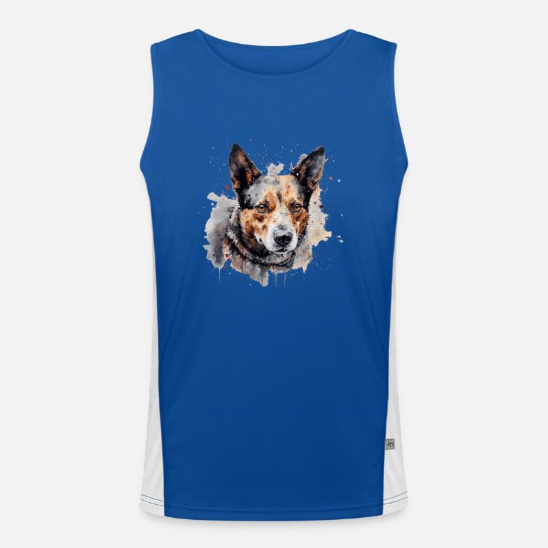 Australian Cattle Dog Funktionelles Kontrast-Tank Top für Männer 