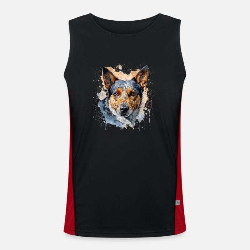 Australian Cattle Dog Funktionelles Kontrast-Tank Top für Männer 