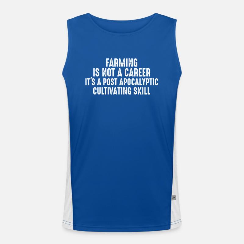 Farming is not a profession, but a post-apocalypt Men's Functional Contrast Tank Top 